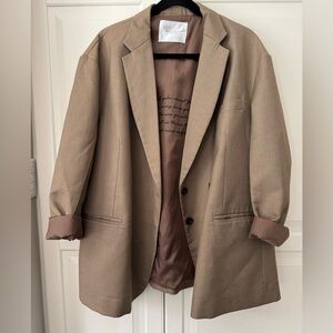 Oversized Blazer In Taupe.  One Size